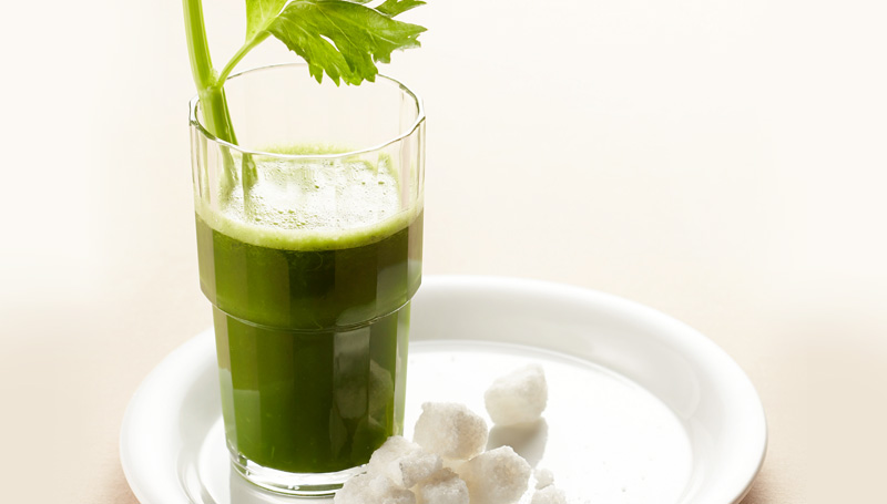 Kale Celery Pineapple Juice in a Glass